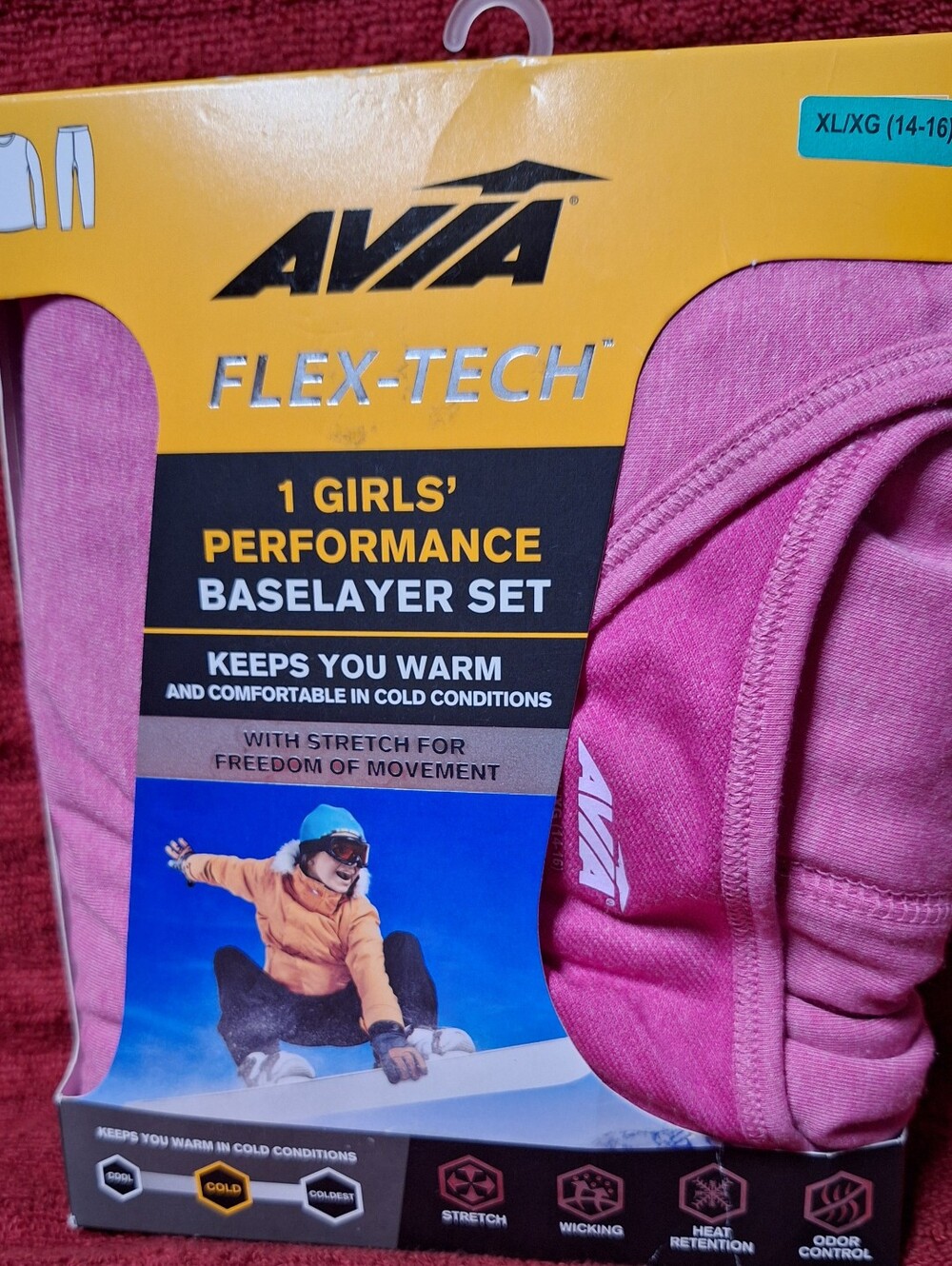 Avia Girls' Pink Performance Baselayer Set - Flex-Tech